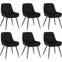 juego de 6 sillas de comedor sillas ergonomicas de terciopelo con respaldo color negro