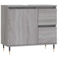armario de bano  mueble bano madera contrachapada gris sonoma 65x33x60 cm