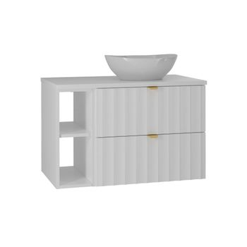 Mueble lavabo individual 80cm paneles de melamina y mdf blanco