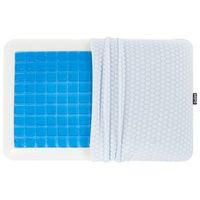 almohada de gel efecto memoria de tela aloe vera blanca y azul soporte para el cuello cojin de firmeza media emin