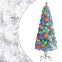 arbol de navidad artificial con luces fibra optica blanco 210cm vidaxl