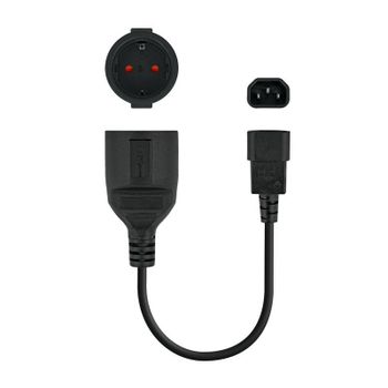 Nanocable Cable Adaptador C14 a CEE7 Macho/Hembra 25cm