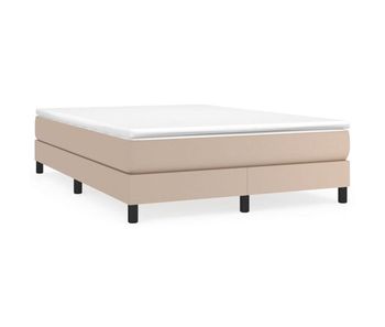 Estructura cama box spring cuero sintético capuchino 140x190 cm