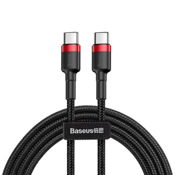 Baseus Cafule Cable USB Tipo-C a Tipo-C Carga Rápida 3.0 Power Delivery 2.0 60W 1m Negro