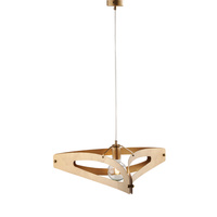 onyx - lampara colgante negra y laton brunido con difusor laser cable ajustable y 1 luz dorada