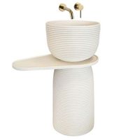 lavabo de pie rea azalia asimetrico beige 655 x 395 x 86 cm