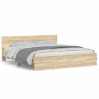 estructura de cama con cabecero roble sonoma 180x200 cm vidaxl