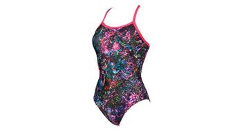 Traje de bano de una pieza arena mountains texture light drop back rosa multicolor
