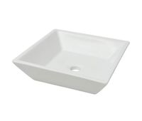 lavabo - lavamanos cuadrado de ceramica 415x415x12 cm blanco