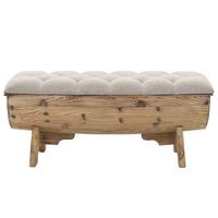 banco interior  banco de almacenamiento madera maciza y tela 103x51x44 cm