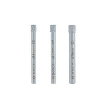 Bosch Professional Set De 3 Brocas De Diamante Expert For Ceramic (para Azulejos Duros, Piedra Dura, Piedra Blanda, Ø 6/6/8 Mm, Accesorios Taladro)