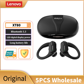 [Venta al por Mayor] 5 Auriculares Lenovo XT80, Audífonos Inalámbricos con Micrófono, Control de Botones, Reducción de Ruido, Resistentes al Agua