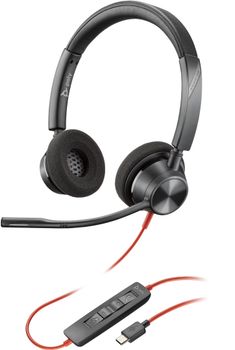 HP Auriculares estéreo Poly Blackwire 3320 USB-C + Adaptador USB-C/A