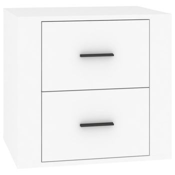 Mesita De Noche | Mesa Auxiliar | Mesilla Blanca 50x39x47 Cm