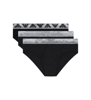 Emporio Armani para hombre. EM000258_AF18886 Set 3 Slips Ajuste negro (S), Homewear, Algodón