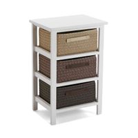mueble de bano con 3 cajones en madera y poliester marron