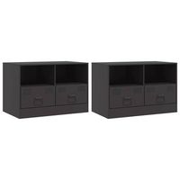 muebles para tv 2 unidades acero negro 67x39x44 cm vidaxl