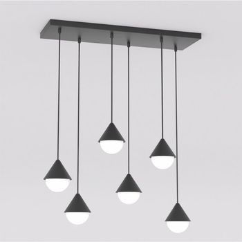 Lámpara colgante peka negro (6 luces)