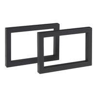 set de 2 patas de mesa lunderskov rectangulares acero 35x50cm - negro encasa