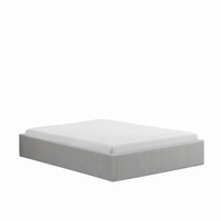cama con caja de almacenamiento de 160x200cm pana gris austin
