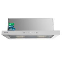 cecotec campana extractora 60cm telescopica bolero flux tlt 604400 glass white a succion 4312mh bajo consumo motor dc