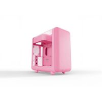caja torre hyte x50 strawberry milk rosa atx cristal templado malla frontal