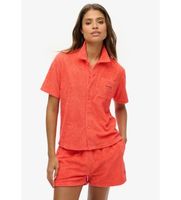 superdry para mujer w4010486a camisa de tejido rizado country club coral xs casual algodon manga corta