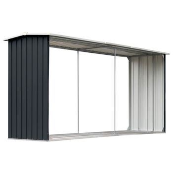Casetilla Para Leña Acero Galvanizado Antracita 330x92x153 Cm Vidaxl