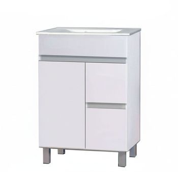 Kibath Mueble De Baño Con Lavabo Urban 70x45 Cm Acabado Blanco Brillo 2 Cajones Y 2 Puertas