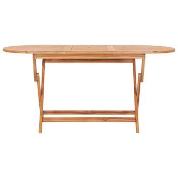 Mesa Plegable De Jardín | Mesa De Exterior Madera Maciza De Teca 160x80x75 Cm