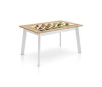mesa de comedor fija y robusta en roble y blanco 141x90 cm naira roble blanco 141 x 74 x cm