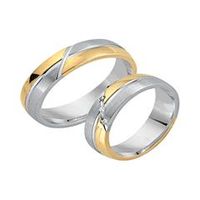 alianzas 18 quilates oro amarillo-blanco 3 diamantes