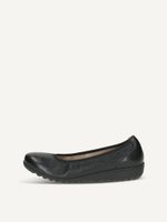 caprice ballerina black made of leather with wedge heel size 37