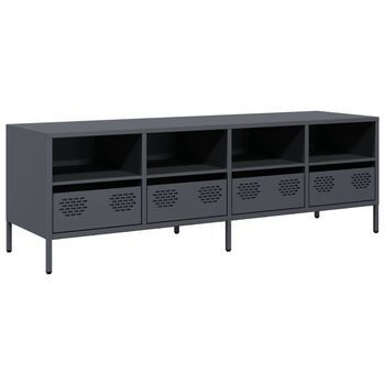 Mueble De Tv | Mueble De Salón | Gabinete De Tv Acero Laminado En Frío Antracita 135x39x43,5 Cm
