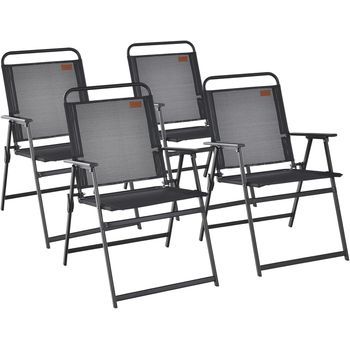 4x Sillas Jardin Exterior Plegables, Sillas Terraza Exterior Costway 68 X 55 X 84 Cm