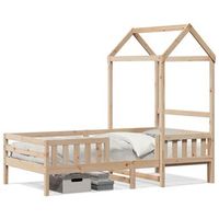 cama individual  cama para adultos  estructura de cama con techo madera maciza de pino 75x190 cm