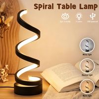 1 lampara de mesa con diseno en espiral lampara de escritorio led regulable de 3 colores para el cuidado de los ojos luz nocturna decorativa creativa con brillo ajustable