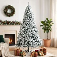 arbol de navidad de abeto de pvc acerohomcom 180 cm - verde y blanco