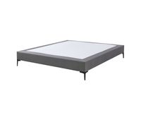 cama doble lilla con revestimiento de textil 160x200 cm - gris oscuro encasa