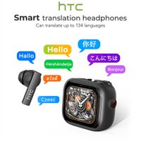 auriculares con traductor ia htc ne40 tws pantalla tactil lcd 48 horas de duracion de bateria auriculares bluetooth inalambricos con microfono llamadas hd resistentes al agua ipx5