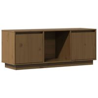 mueble para tv madera maciza de pino marron miel 1105x35x44 cm
