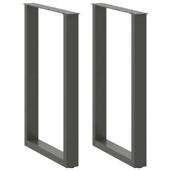 Patas De Mesa Centro Forma U 2 Uds | Patas Para Mesa Acero Antracita 60x(90-91) Cm Cfw650118