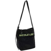 nicole lee bandolera bolso de cubo cruzado acolchado negro para mujer
