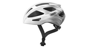 Casco abus macator road blanco   plateado