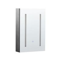 armario de pared blanco led 40 x 60 cm con espejo almacenamiento bano minimalista moderno cameron