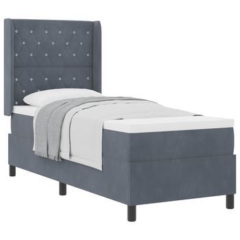 Cama Tapizada 203x83x128 Cm Madera - Gris