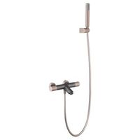 griferia termostatica oro rosa en laton y zamak con ducha redonda