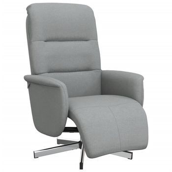 Sillón Reclinable Con Reposapiés Tela Gris Claro Cfw825495
