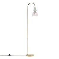 lampara de pie metal y cristal baudelaire rosa