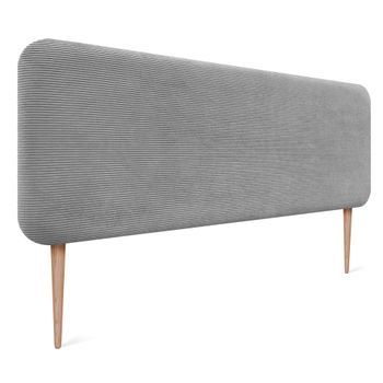 Dhome Cabecero Tapizado En Pana Con Patas Redondeado Para Pared Acústicos Cabeceros Absorbentes Cabezal Cama Dormitorio (gris, 160cm)